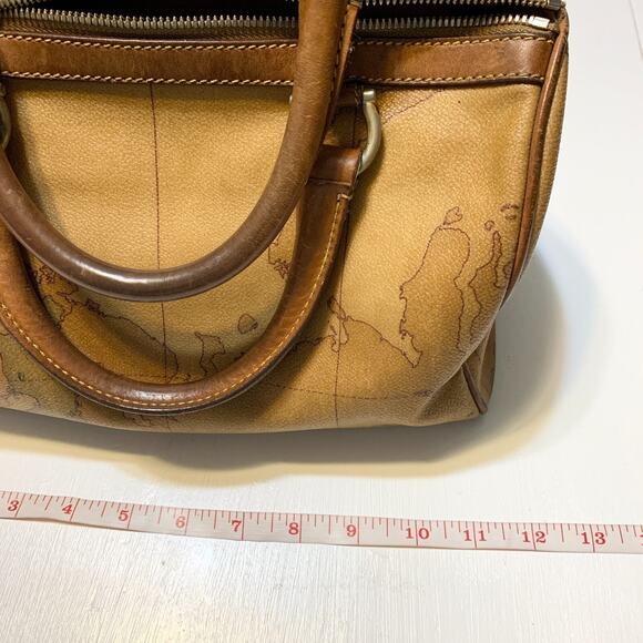 Vintage Alviero Martini 1A Classe Geo Map Satchel Bag Italy Coated Canvas Unisex - Picture 15 of 16